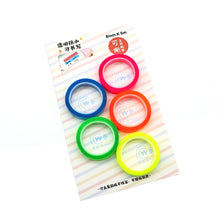 Load image into Gallery viewer, 5 Roll 5 Colors Stickers Transparent Fluorescent Index Tabs Flags 5m Sticky Note