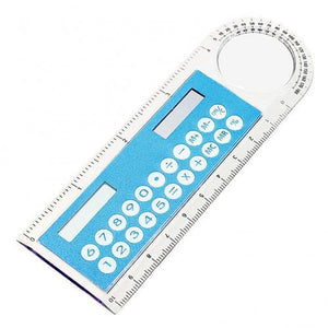 Hot Sale Mini Ultra-thin Straight Ruler with Solar Calculator Magnifier Multifunction Calculator 10cm