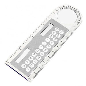 Hot Sale Mini Ultra-thin Straight Ruler with Solar Calculator Magnifier Multifunction Calculator 10cm