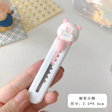 Load image into Gallery viewer, Kawaii Cartoon Animals Mini Portable Ulity Knife Box Cutter Pocket Stretch Paper Cutters