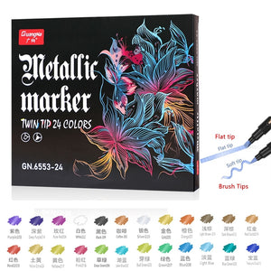 36 Colors Acrylic Paint Marker Pens, Extra Fine and Dots Tip, for Rock Painting, Mug, Ceramic, Glass, Wood, Fabric,Canvas,Metal