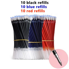 Load image into Gallery viewer, 3+20Pcs Ballpoint Pen And Refill Black Blue Red Ink Bullet 0.5mm Gel Pens
