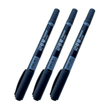 Charger l&#39;image dans la galerie, 3Pcs High Quality Waterproof Permanent dual Tip 0.5/1.0 mm Nib Black Blue Red Art Marker Pens