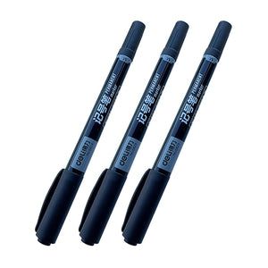 3Pcs High Quality Waterproof Permanent dual Tip 0.5/1.0 mm Nib Black Blue Red Art Marker Pens