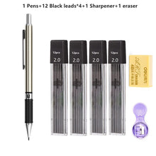Load image into Gallery viewer, 2.0 mm Mechanical Pencils Set 2B Automatic Student Pencils Color/Black Lead Refills Art Sketch Kawaii