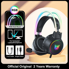 Charger l&#39;image dans la galerie, ONIKUMA K9 Pink Cat Ear Headphones with RGB LED Light Flexible Mic Gaming Headset 7.1 Surround Computer Earphones for PC Gamer