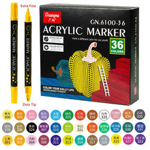 Load image into Gallery viewer, 36 Colors Acrylic Paint Marker Pens, Extra Fine and Dots Tip, for Rock Painting, Mug, Ceramic, Glass, Wood, Fabric,Canvas,Metal