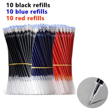Load image into Gallery viewer, 3+20Pcs Ballpoint Pen And Refill Black Blue Red Ink Bullet 0.5mm Gel Pens