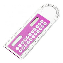 Load image into Gallery viewer, Hot Sale Mini Ultra-thin Straight Ruler with Solar Calculator Magnifier Multifunction Calculator 10cm