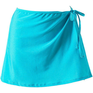 Falda holgada de moda para mujer, pareo para vacaciones de verano, vestido de playa para nadar, Bikini corto liso, bañador informal para cubrirse