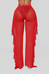 Sexy Women Bikini Cover Up Mesh Sheer See Through Plus Size Swimwear Bathing Pants Trousers Swimsuit Beachwear Swimming Suit