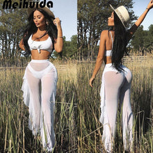 Load image into Gallery viewer, Sexy Women Bikini Cover Up Mesh Sheer See Through Plus Size Swimwear Bathing Pants Trousers Swimsuit Beachwear Swimming Suit
