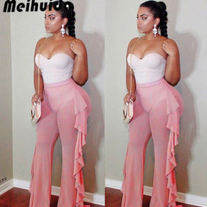 Sexy Women Bikini Cover Up Mesh Sheer See Through Plus Size Swimwear Bathing Pants Trousers Swimsuit Beachwear Swimming Suit