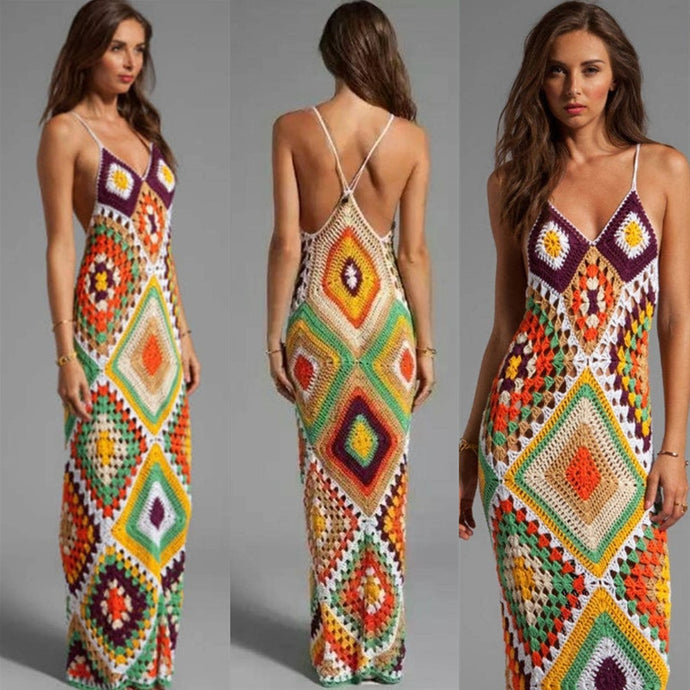 sexy dress for beach wedding - long dress brace and squares , Bikini dress beach, Swimwear cozy dress