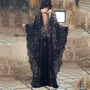 2019 nuevas mujeres encaje chifón Kimono playa Bikini cubrir abrigo ropa de playa malla vestido largo
