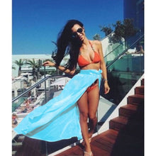 Cargar imagen en el visor de la galería, Verano Sexy mujer traje de baño Bikini cubrir malla pura playa Mini falda envolvente Sarong Pareo traje de baño cubrir Ups
