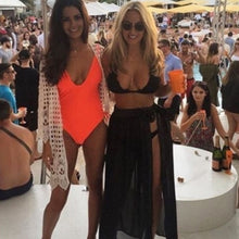 Cargar imagen en el visor de la galería, Verano Sexy mujer traje de baño Bikini cubrir malla pura playa Mini falda envolvente Sarong Pareo traje de baño cubrir Ups