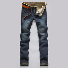 Cargar imagen en el visor de la galería, Classic Men Casual Mid-Rise Straight Denim Jeans Pantalones largos Pantalones cómodos Loose Fit New Brand Menswear jeans para hombre