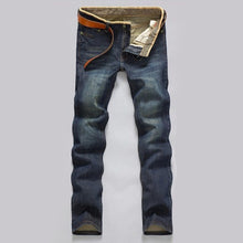Cargar imagen en el visor de la galería, Classic Men Casual Mid-Rise Straight Denim Jeans Pantalones largos Pantalones cómodos Loose Fit New Brand Menswear jeans para hombre