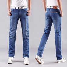 Cargar imagen en el visor de la galería, Classic Men Casual Mid-Rise Straight Denim Jeans Pantalones largos Pantalones cómodos Loose Fit New Brand Menswear jeans para hombre