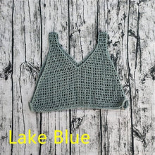 Load image into Gallery viewer, Hand Crochet Sexy Beach Bikini cover up deep v at the front and back Top Swim Trousers Long Hot pants