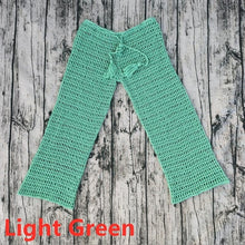 Load image into Gallery viewer, Hand Crochet Sexy Beach Bikini cover up deep v at the front and back Top Swim Trousers Long Hot pants
