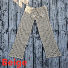 Load image into Gallery viewer, Hand Crochet Sexy Beach Bikini cover up deep v at the front and back Top Swim Trousers Long Hot pants