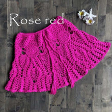 Load image into Gallery viewer, 2019 New Sexy Crochet Tassel Beach Skirt Cotton Swimsuit Fused Skirt Casual Beach Running Lace See Through Slim Mini Skirts