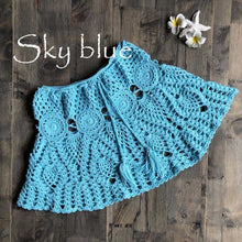 Load image into Gallery viewer, 2019 New Sexy Crochet Tassel Beach Skirt Cotton Swimsuit Fused Skirt Casual Beach Running Lace See Through Slim Mini Skirts