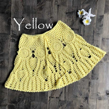 Load image into Gallery viewer, 2019 New Sexy Crochet Tassel Beach Skirt Cotton Swimsuit Fused Skirt Casual Beach Running Lace See Through Slim Mini Skirts