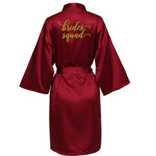 Load image into Gallery viewer, sexy Burgundy robe bride kimono satin robe women Bathrobe wedding robe sister mother of the bride groom bridesmaid robes