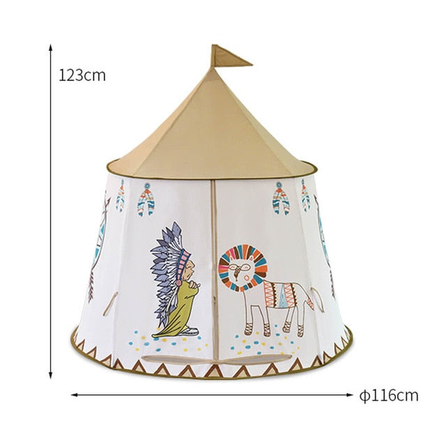 YARD Kid Tent House Portable Princess Castle 123 * 116cm Presente Hang Flag Children Teepee Carpa Play Tent Birthday Christmas Gift