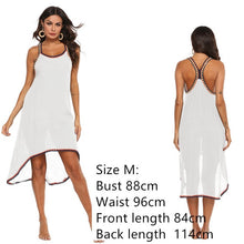 Cargar imagen en el visor de la galería, Vestidos playeros para mujer, Túnica de red de rejilla con borlas largas, traje de baño envolvente, Bikini negro, vestido de baño 2020 de talla grande S- XL