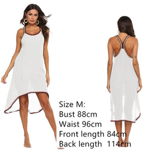 Vestidos playeros para mujer, Túnica de red de rejilla con borlas largas, traje de baño envolvente, Bikini negro, vestido de baño 2020 de talla grande S- XL