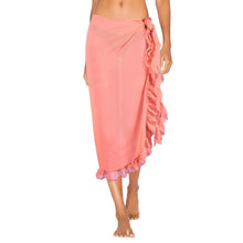 Load image into Gallery viewer, New Off Shoulder Beach Dress Bikini Cover Up Solid Sarong Swim Cover-ups Long Sleeve Beachwear Female Tied Tunic Summer Swimwear