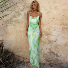 Charger l&#39;image dans la galerie, Dulzura neon satin lace up 2020 summer women bodycon long midi dress sleeveless backless elegant party outfits sexy club clothes
