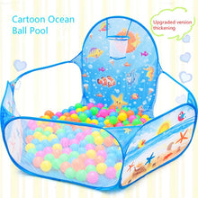 Load image into Gallery viewer, PISCINA DE BOLAS DE INTERIOR plegable de dibujos animados cerca de diseño Casa de juego de bebé tienda de color PISCINA DE BOLAS de olas