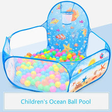 Load image into Gallery viewer, PISCINA DE BOLAS DE INTERIOR plegable de dibujos animados cerca de diseño Casa de juego de bebé tienda de color PISCINA DE BOLAS de olas