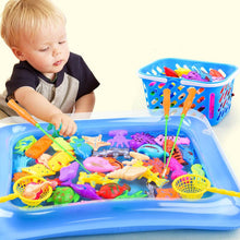 Charger l&#39;image dans la galerie, Children&#39;s 14pcs/Set Magnetic Fishing Parent-child interactive Toys Game Kids 1 Rod 1 net 12 3D Fish Baby Bath Toys outdoor toy