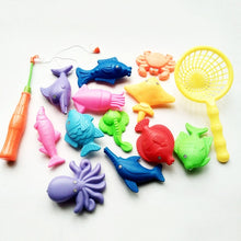 Charger l&#39;image dans la galerie, Children&#39;s 14pcs/Set Magnetic Fishing Parent-child interactive Toys Game Kids 1 Rod 1 net 12 3D Fish Baby Bath Toys outdoor toy