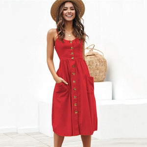2019 nouvelles femmes imprimer fleur rayure longue robe Sexy col en v sans manches bouton plage décontracté Boho robe Midi grande taille 3XL vestidos