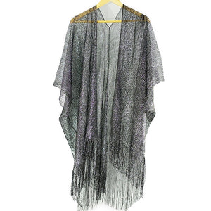 Tassel gold bikini cover up Sexy beach dress tunics for women beachwear 2020 Summer See through swimsuit cover-ups kaftan new