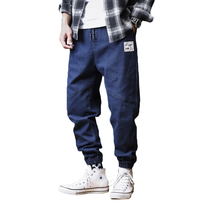 Plus Size Jeans Men Loose Joggers Streetwear Harem Jeans Cargo Pants Ankle-Length Denim Trousers