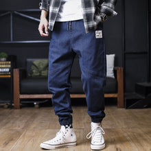 Charger l&#39;image dans la galerie, Plus Size Jeans Men Loose Joggers Streetwear Harem Jeans Cargo Pants Ankle-Length Denim Trousers