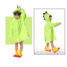 Charger l&#39;image dans la galerie, VILEAD Cute Dinosaur Polyester Baby Raincoat Outdoor Waterproof Rain Coat Children Impermeable Poncho Boy Girl Rain Jacket Gift