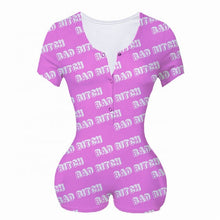 Load image into Gallery viewer, Sexy Women Bodysuit Long Sleeve Deep V Neck Bodycon Slim Leotard Bodysuit Button Short Pajama Women Sleepwear Jumpsuit Lingerie