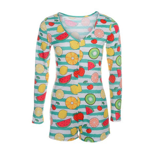 Sexy Women Bodysuit Long Sleeve Deep V Neck Bodycon Slim Leotard Bodysuit Button Short Pajama Women Sleepwear Jumpsuit Lingerie