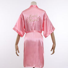 Load image into Gallery viewer, Wedding Bride Bridesmaid Robe Dressing Gown Sexy Women Bathrobe Nightgown Short Sleepwear Casual Flower Kimono Geisha M L XL