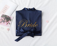Load image into Gallery viewer, Wedding Bride Bridesmaid Robe Dressing Gown Sexy Women Bathrobe Nightgown Short Sleepwear Casual Flower Kimono Geisha M L XL