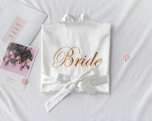 Load image into Gallery viewer, Wedding Bride Bridesmaid Robe Dressing Gown Sexy Women Bathrobe Nightgown Short Sleepwear Casual Flower Kimono Geisha M L XL